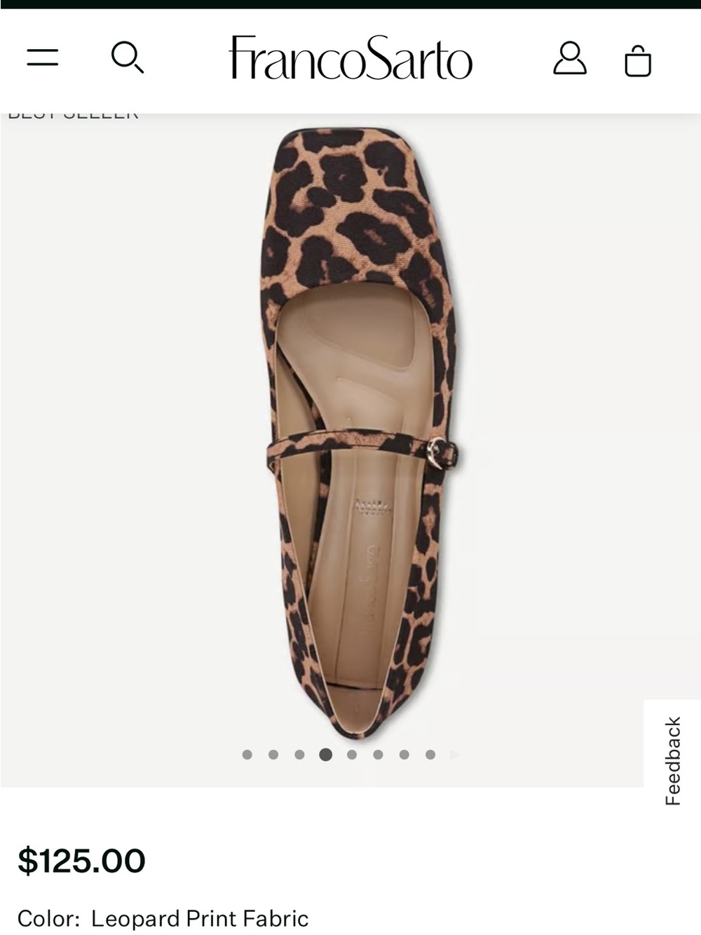 Franco Sarto Leopard-Print Mary Jane Flats in Brown and Black